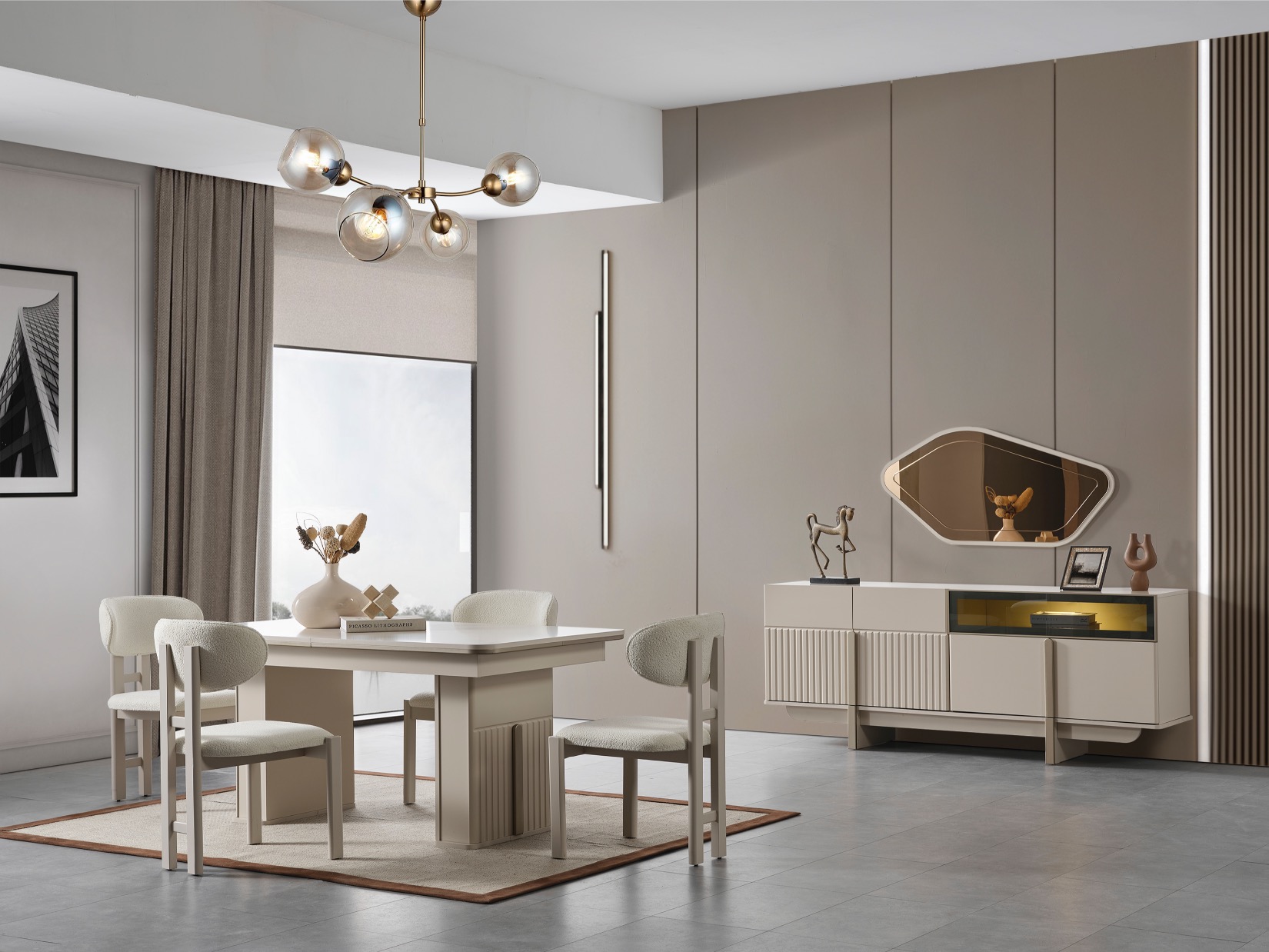 Konsol + Yemek Masası ( Açılır ) + 4 Ad Sandalye