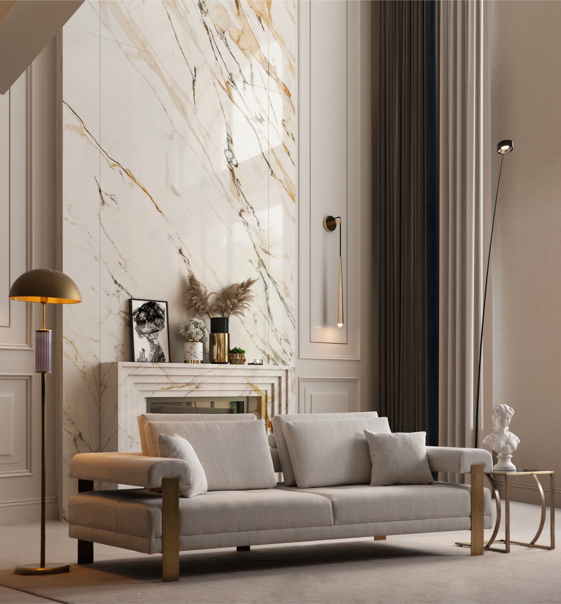 Deep Living Antik 3 lü Koltuk