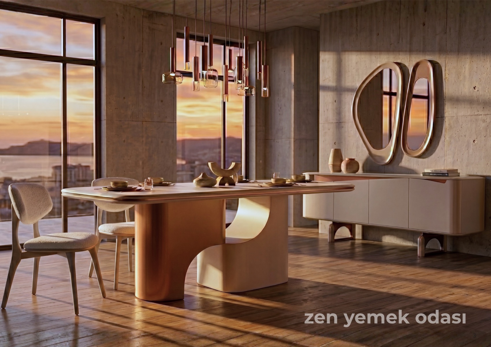 ZEN EKRU YEMEK ODASI