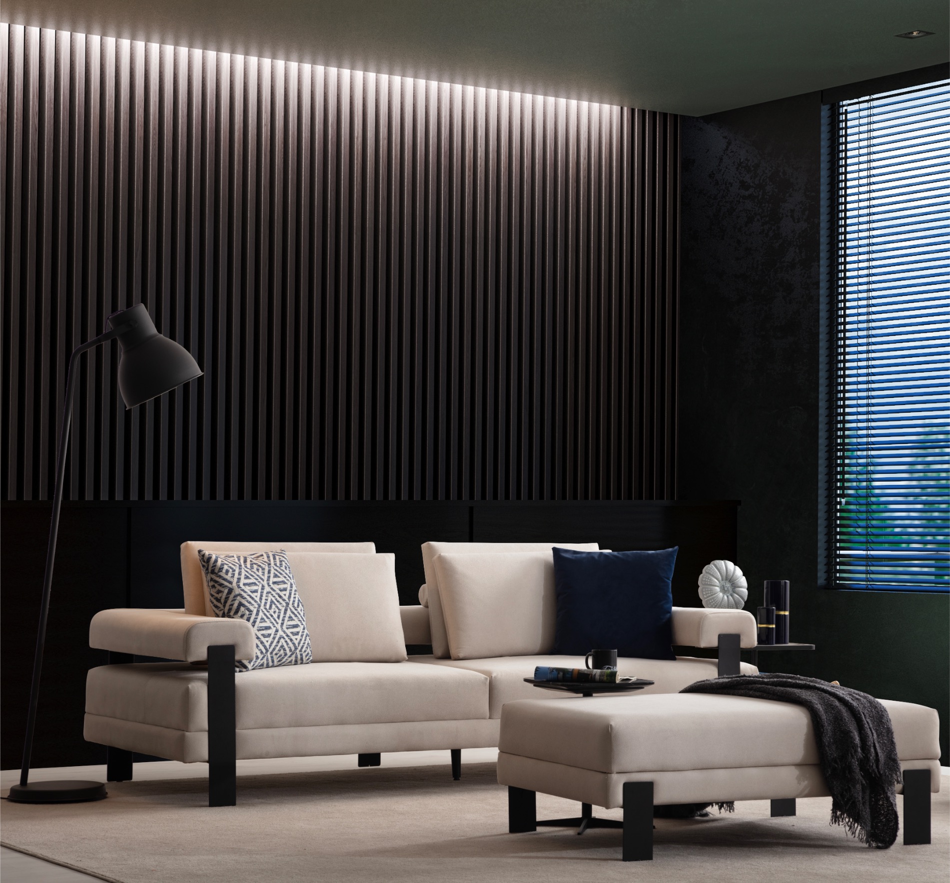 Deep Living Siyah Ayak Koltuk Takımı
