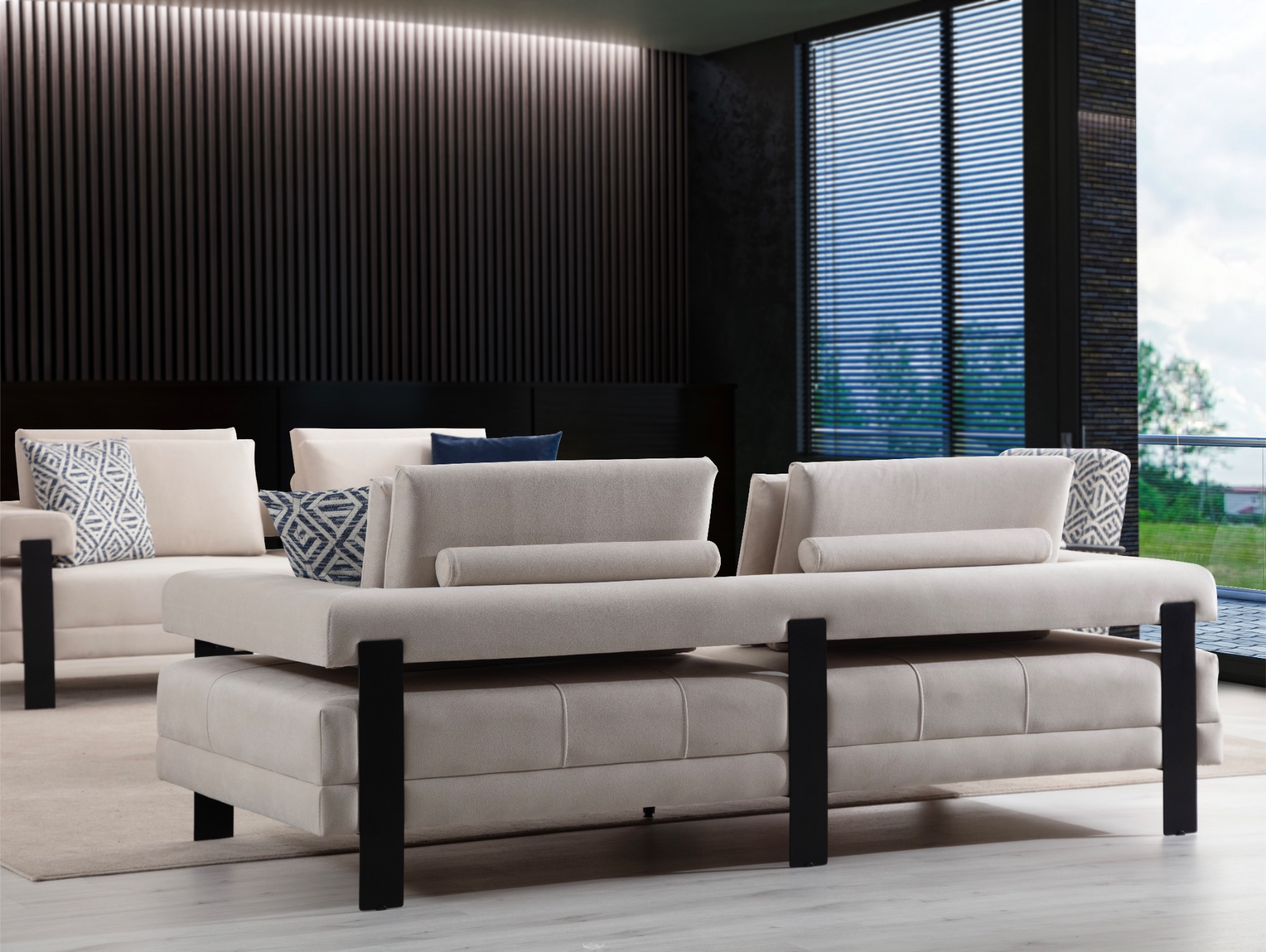 Deep Living Siyah Ayak Koltuk Takımı
